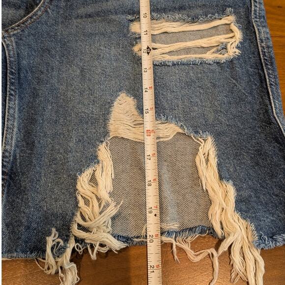 We the Free Free People Distressed Denim High Rise Bermuda Shorts, size 29 - Picture 6 of 10